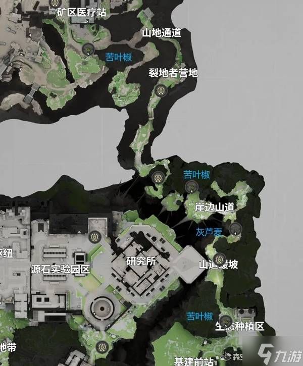 《明日方舟终末地》材料分布标注