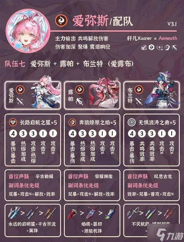 《鸣潮》爱弥斯配队推荐 爱弥斯怎么配队