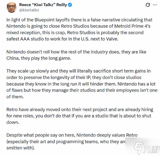 谣言粉碎!任天堂不会因《银河战士Prime4》关闭Retroa工作室