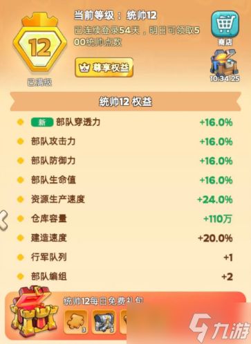 奔奔王国统帅升级资源消耗一览