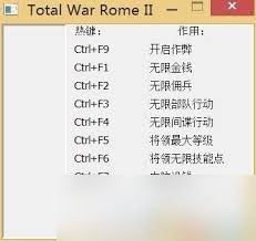罗马全面战争2秘籍代码有哪些