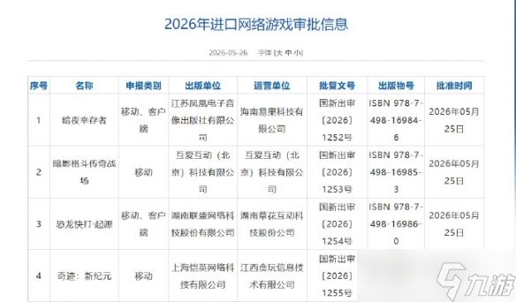 5月国产/进口游戏版号公布！《三国杀》新作过审！