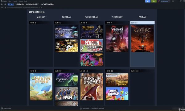 Steam 商店更新，推出个人专属新游日历