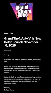 GTA6为何跳票至26年11月19日
