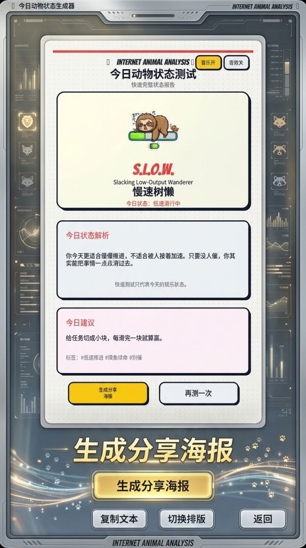 今日动物状态生成器什么时候出 公测上线时间预告