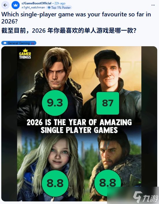 2026年单机游戏百花齐放：生化危机：安魂曲领衔年度最佳之争