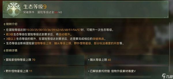 怪物猎人旅人中的生态等级是怎样的及介绍