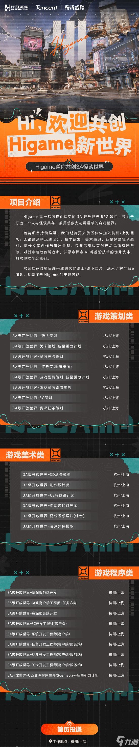 腾讯全新3A大作招聘人才！风格化写实开放世界RPG