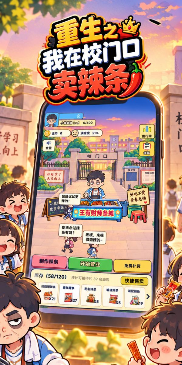 重生之我在校门口卖辣条好玩吗 重生之我在校门口卖辣条玩法简介